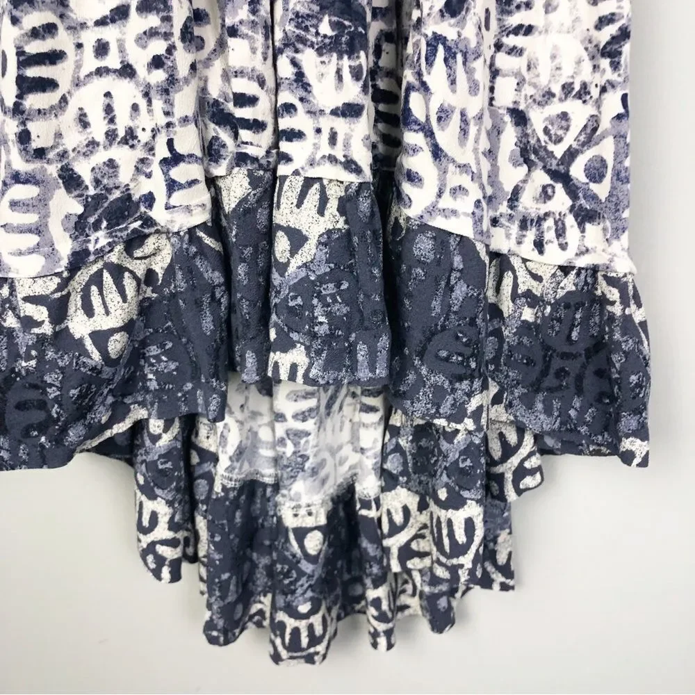 FREE PEOPLE | Beach Day Halter Mini Dress Keyhole Cutout Print Women’s Size S